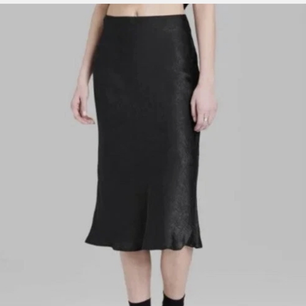 Wild Fable Midi A-Line Black Skirt Size M
